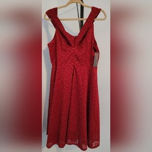 Burgundy lace retro dress